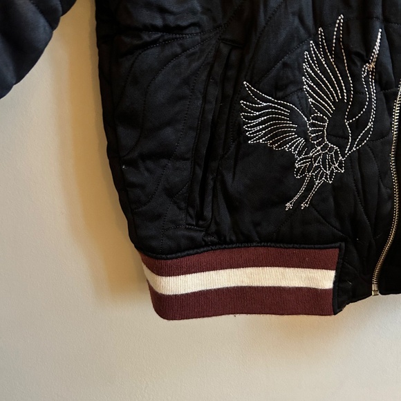 Sandro Paris Embroidered Crane Bomber Jacket - Picture 7 of 16